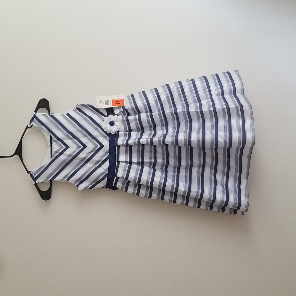 Girls blue and white formal dress